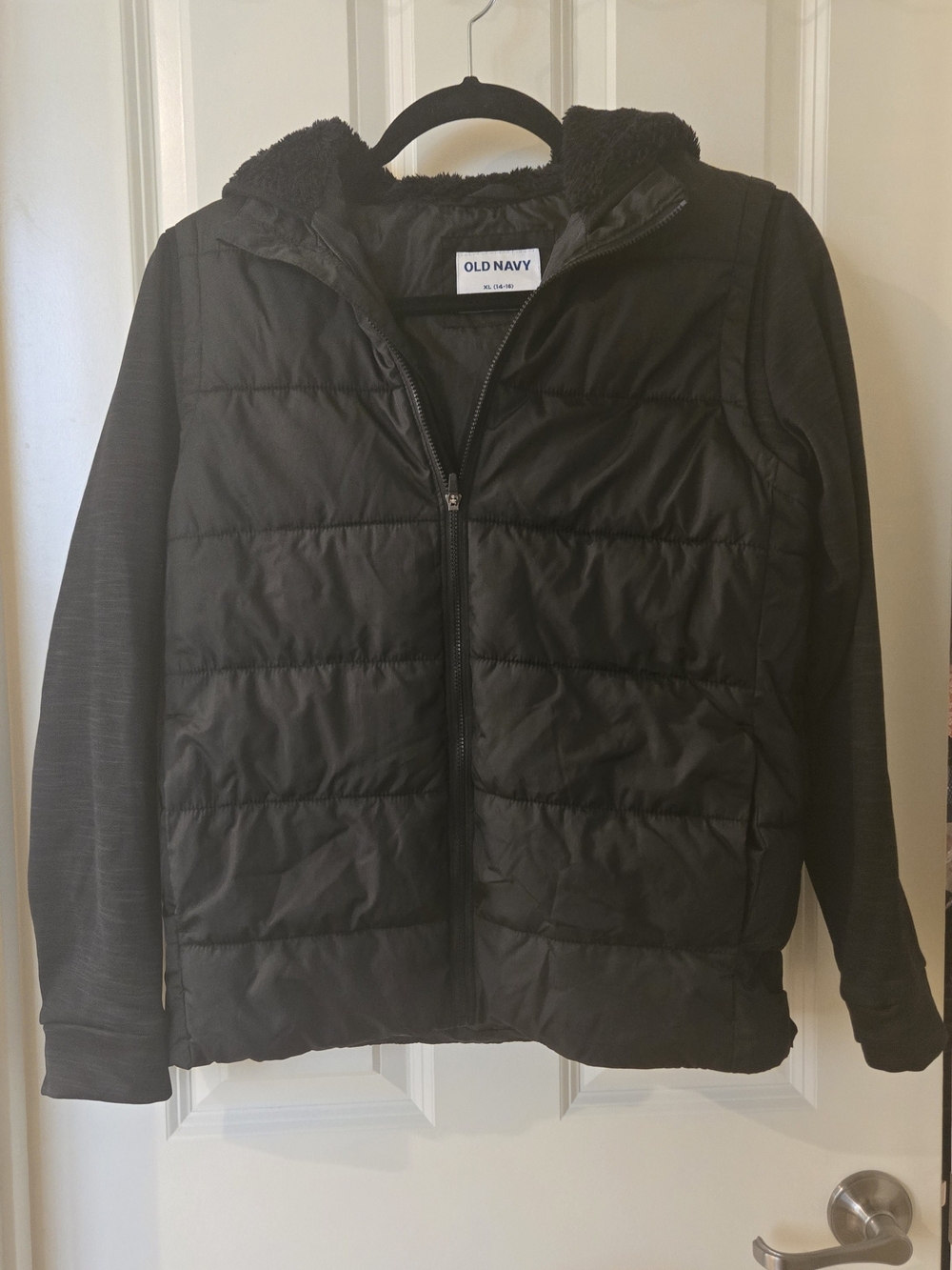 Old Navy Black Jacket with White Label